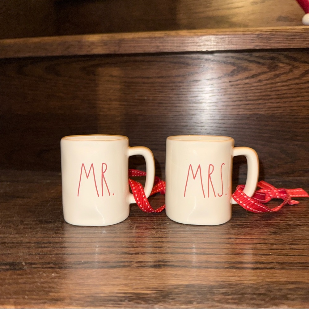 Rae Dunn mr. and Mrs. coffee cup Christmas ornaments! Adorable! 2020